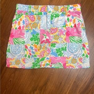 Lilly Pulitzer Girls Patchwork Print Skirt Pink Green Blue Multicolor Size 10